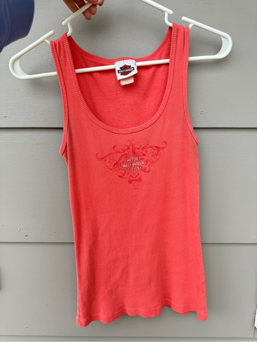 Harley-Davidson Women's Coral Ribbed Tank with Subtle Logo